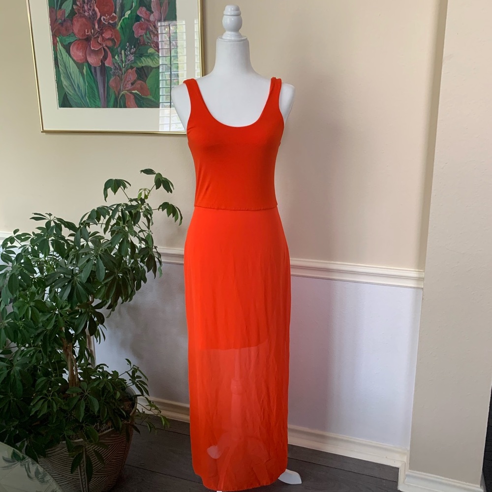 Maxi Orange Tank Dress